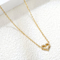 Halo Heart Pendant Necklace – 18K Gold Plated
