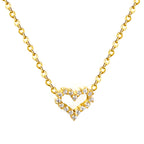 Halo Heart Pendant Necklace – 18K Gold Plated