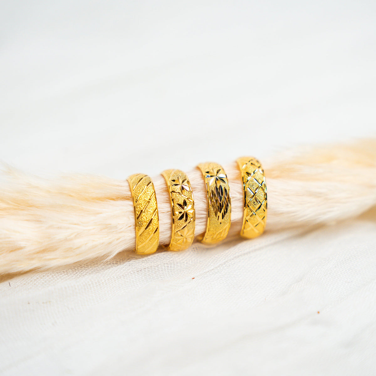 Timeless Bands – 24K Gold-Plated Adjustable Rings